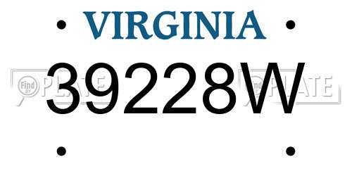 39228W Virginia License Plate