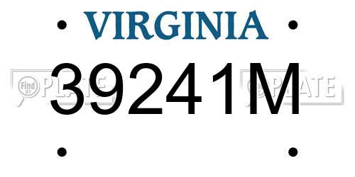 39241M Virginia License Plate