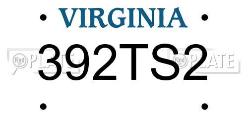 392TS2 Virginia License Plate