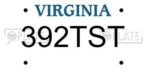 392TST Virginia License Plate