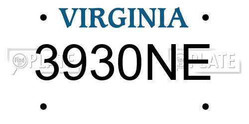 3930NE Virginia License Plate