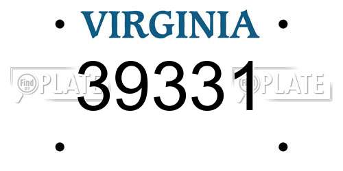39331 Virginia License Plate