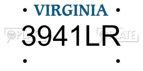 3941LR Virginia License Plate