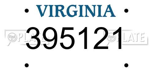 395121 Virginia License Plate