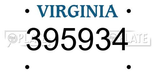 395934 Virginia License Plate