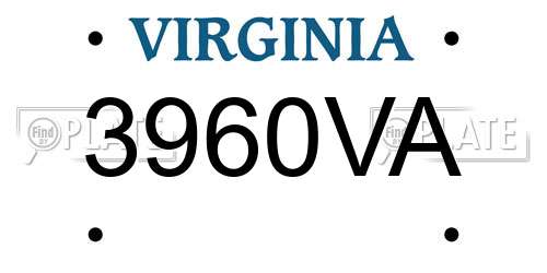 3960VA Virginia License Plate
