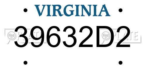 39632D2 Virginia License Plate