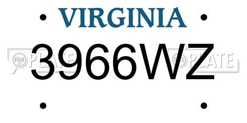 3966WZ Virginia License Plate