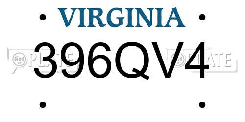 396QV4 Virginia License Plate