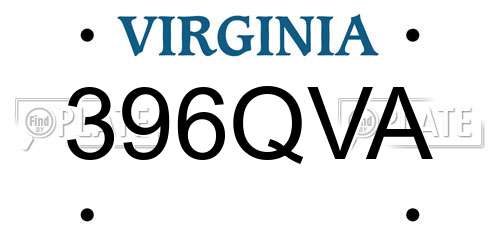 396QVA Virginia License Plate