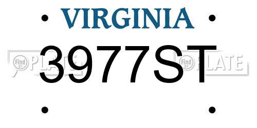 3977ST Virginia License Plate