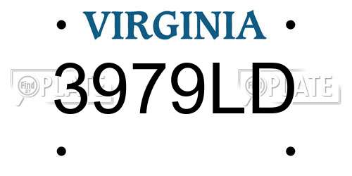 3979LD Virginia License Plate