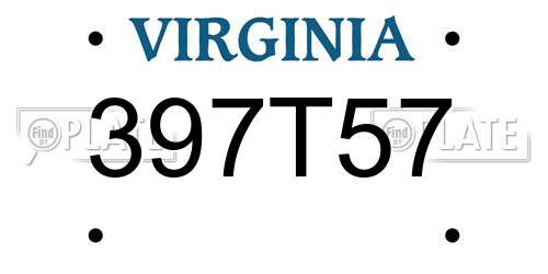 397T57 Virginia License Plate