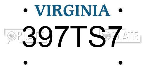 397TS7 Virginia License Plate