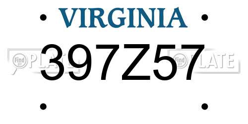 397Z57 Virginia License Plate