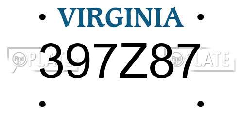 397Z87 Virginia License Plate