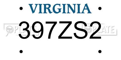 397ZS2 Virginia License Plate