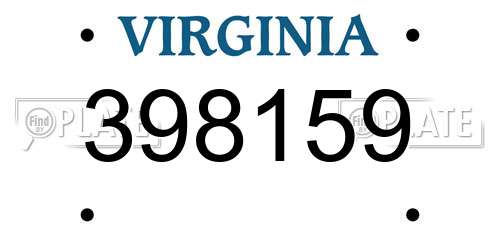 398159 Virginia License Plate