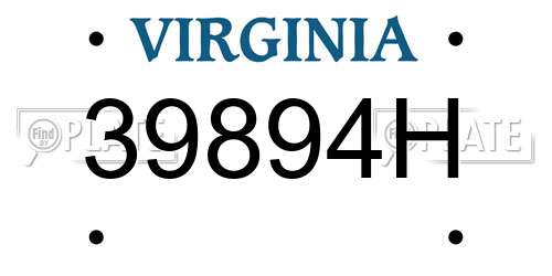 39894H Virginia License Plate