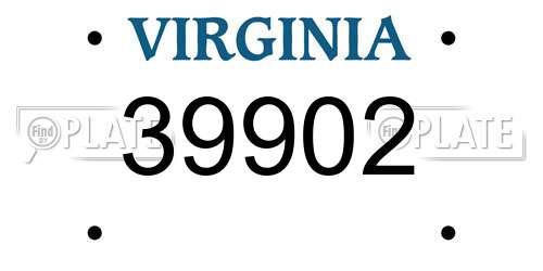 39902 Virginia License Plate