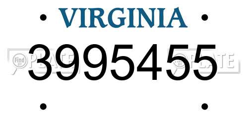 3995455 Virginia License Plate