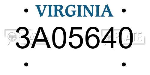 3A05640 Virginia License Plate