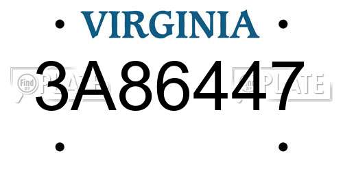 3A86447 Virginia License Plate