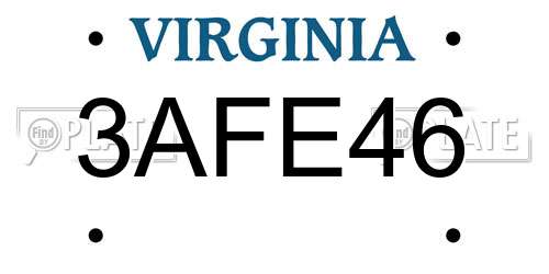 3AFE46 Virginia License Plate