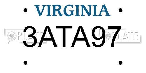 3ATA97 Virginia License Plate