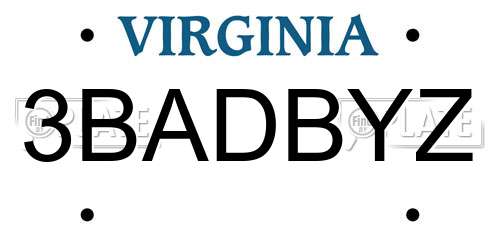 3BADBYZ Virginia License Plate