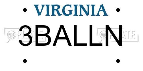 3BALLN Virginia License Plate