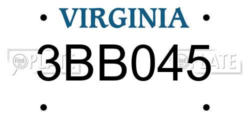 3BB045 Virginia License Plate