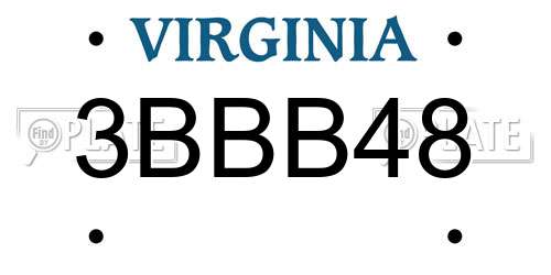 3BBB48 Virginia License Plate