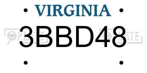 3BBD48 Virginia License Plate