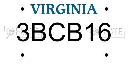 3BCB16 Virginia License Plate
