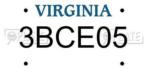 3BCE05 Virginia License Plate