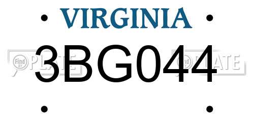 3BG044 Virginia License Plate