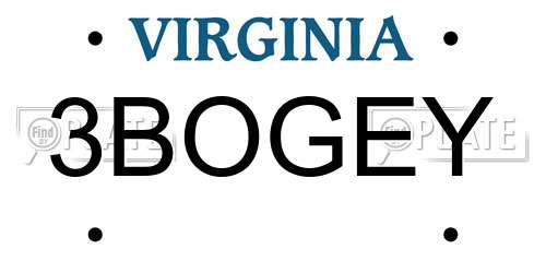 3BOGEY Virginia License Plate