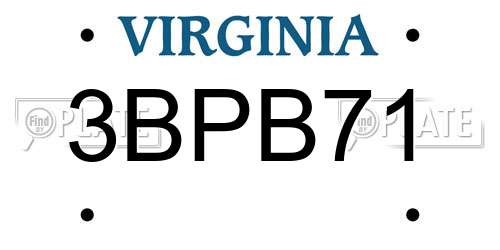 3BPB71 Virginia License Plate
