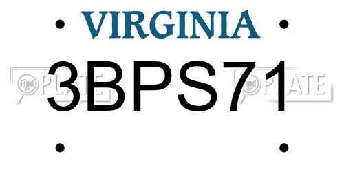 3BPS71 Virginia License Plate