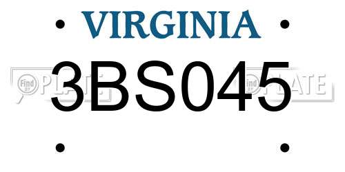 3BS045 Virginia License Plate