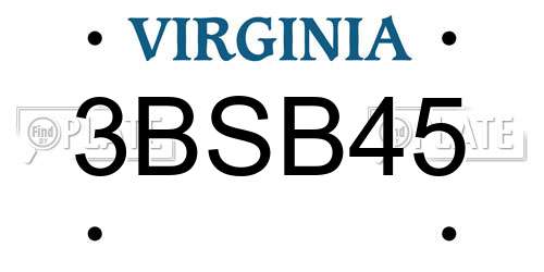 3BSB45 Virginia License Plate