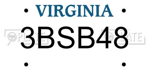3BSB48 Virginia License Plate