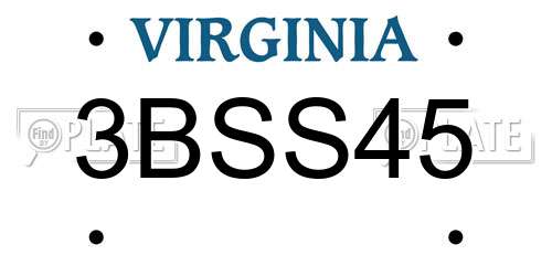 3BSS45 Virginia License Plate