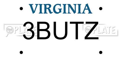 3BUTZ Virginia License Plate