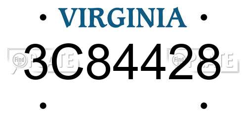 3C84428 Virginia License Plate