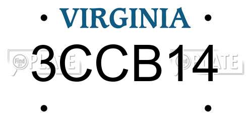 3CCB14 Virginia License Plate