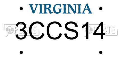 3CCS14 Virginia License Plate