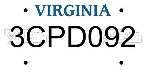 3CPD092 Virginia License Plate