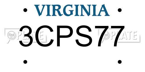 3CPS77 Virginia License Plate